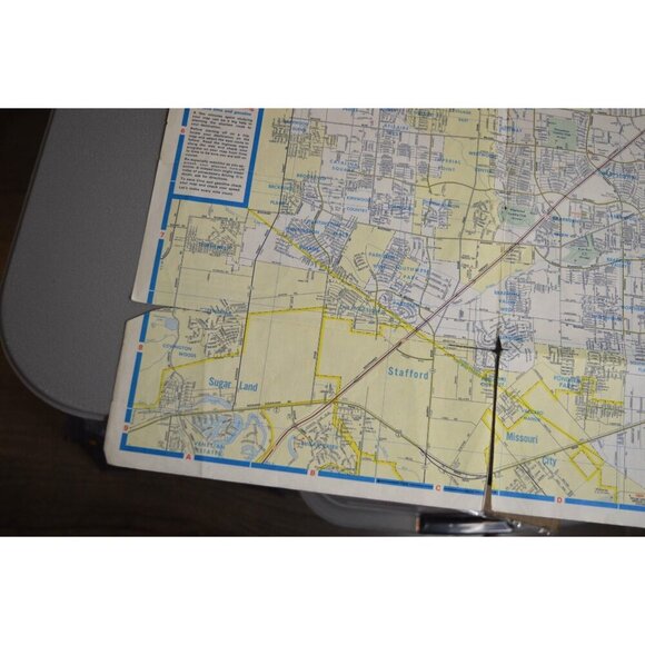 Vintage 1979 Exxon Houston Vicinity Road Map With Points Of Interest Highlighted - Picture 6 of 10